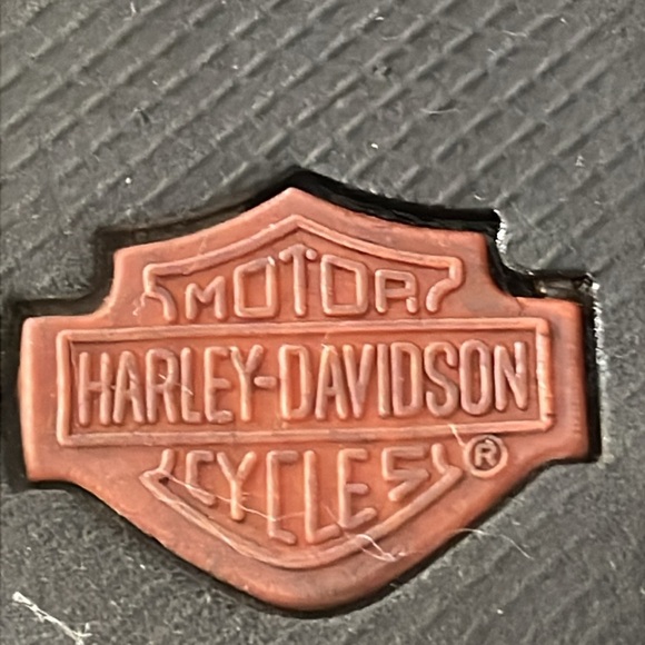 HARLEY DAVIDSON Black Leather Mid-Calf Biker Boot Size 7.5 Strap Buckle 2" Heel - Picture 10 of 15